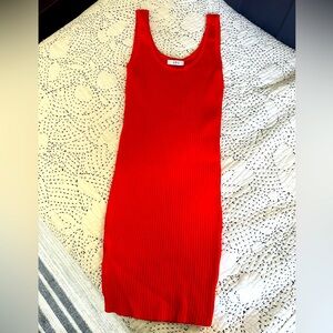 ARC Bright Red Ribbed Mini Dress/Size S